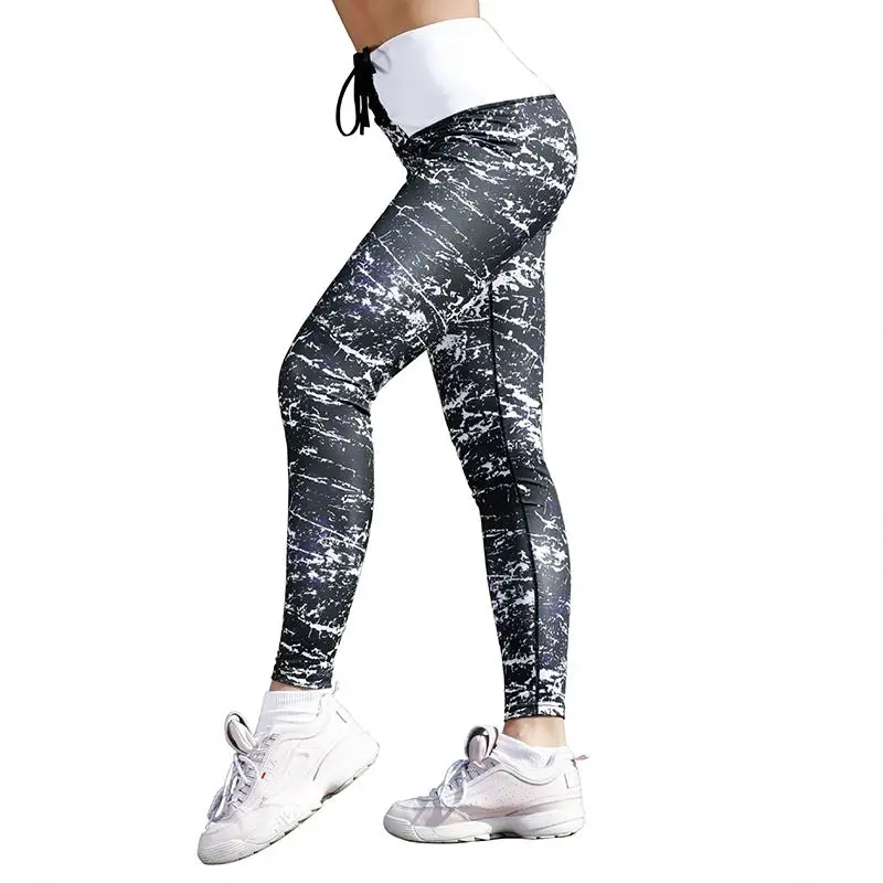 

2019 Digital Print 3D Galaxy Light Shine Glitter Bow Yoga Leggings, Blue