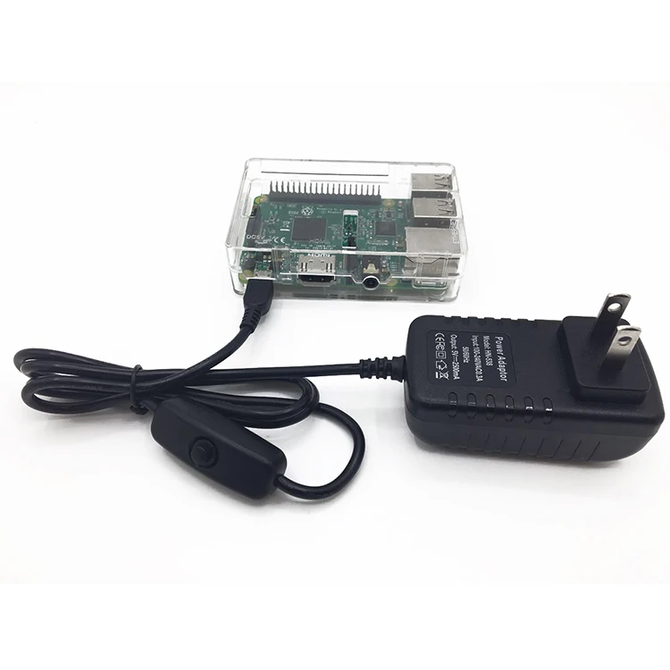 Raspberry Pi 3 Ac Power Supply 5v 2.5a Usb Charger Adapter On/off