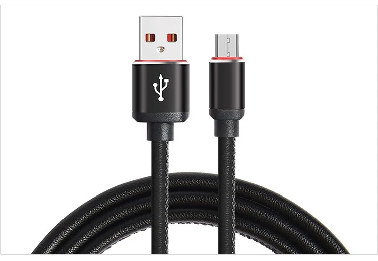 Similor 2018 hot sale high speed leather material  phone  data transmission cable micro usb charging cable