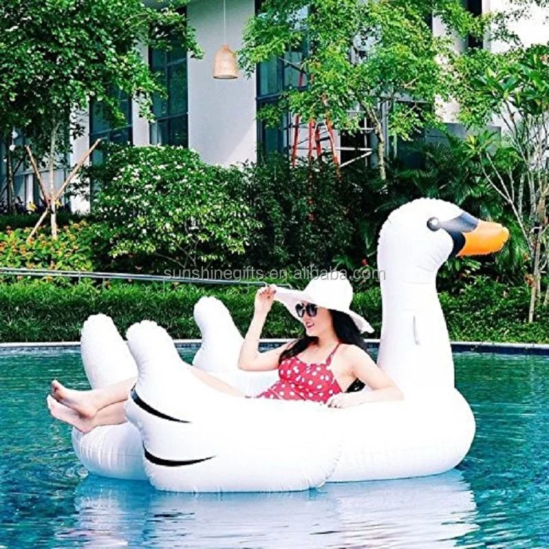 150cm White Color Inflatable Swan Adult Inflatable Swimming Pool Float ...