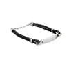 Fashion Jewelry Men Women Engraved Bracelet with Double Black Braided Genuine Bracelet