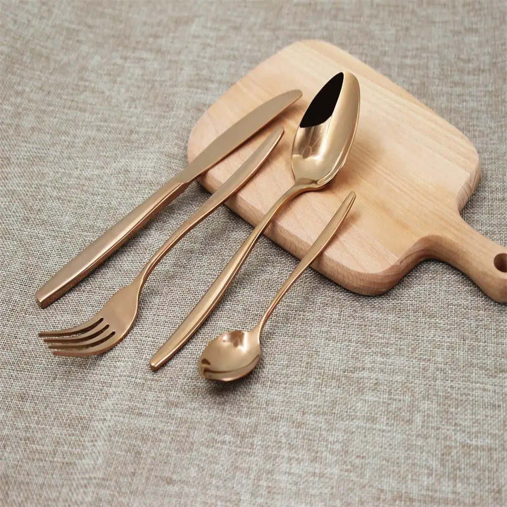 

Wedding spoon knife and fork set, copper/rose gold stainless steel cutlery / flatware sets, Rose gold, but can customize