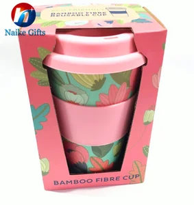 Image of Biodegradable Eco-Friendly Bamboo Reusable Fiber Coffee Cup Bamboo Tralvel Cup with Silicone Lid Made in China