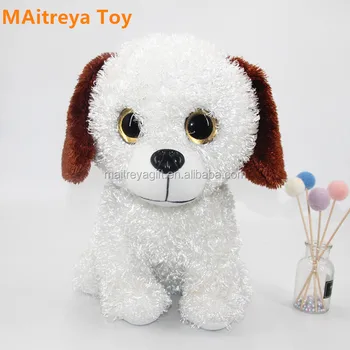 Desain Baru Besar Mewah Mainan Anjing Lucu Putih Panjang Kain