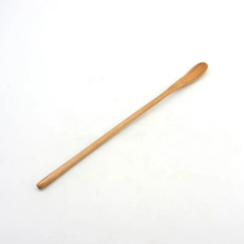 

20cm Wood Wooden Natural Carbonized Long Handle Handmade Chashaku Matcha Stirring Spoon Skinny, Natural/brown