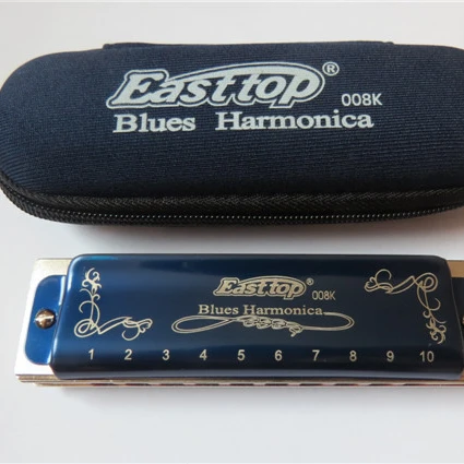 

EASTTOP T008K 10holes blues harps diatonic harp harmonica with stainless steel covers key of B