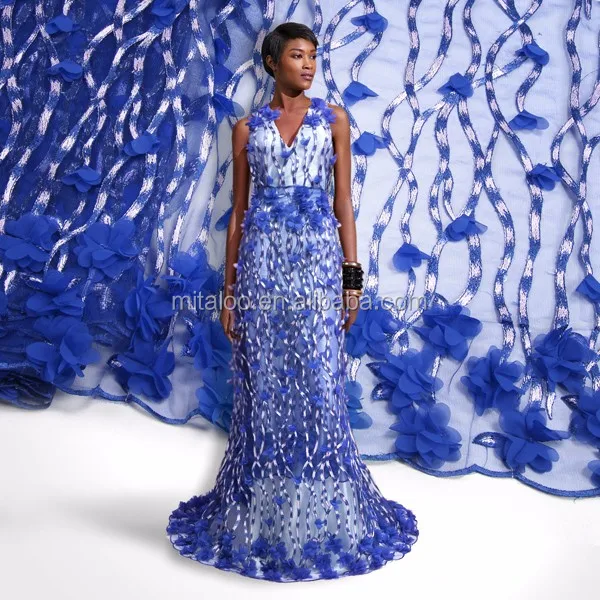 

Mitaloo New Lace Design African 3d French Tulle Lace Fabric MFL0250, N/a