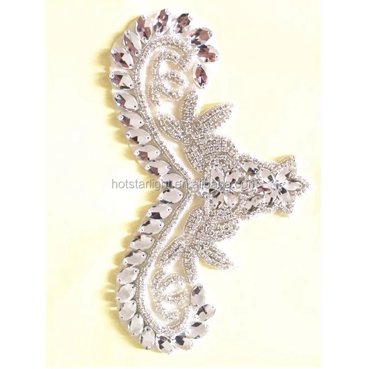 Beaded Sew On Stitch Wedding Dress Bling Rhinestone Applique Buy