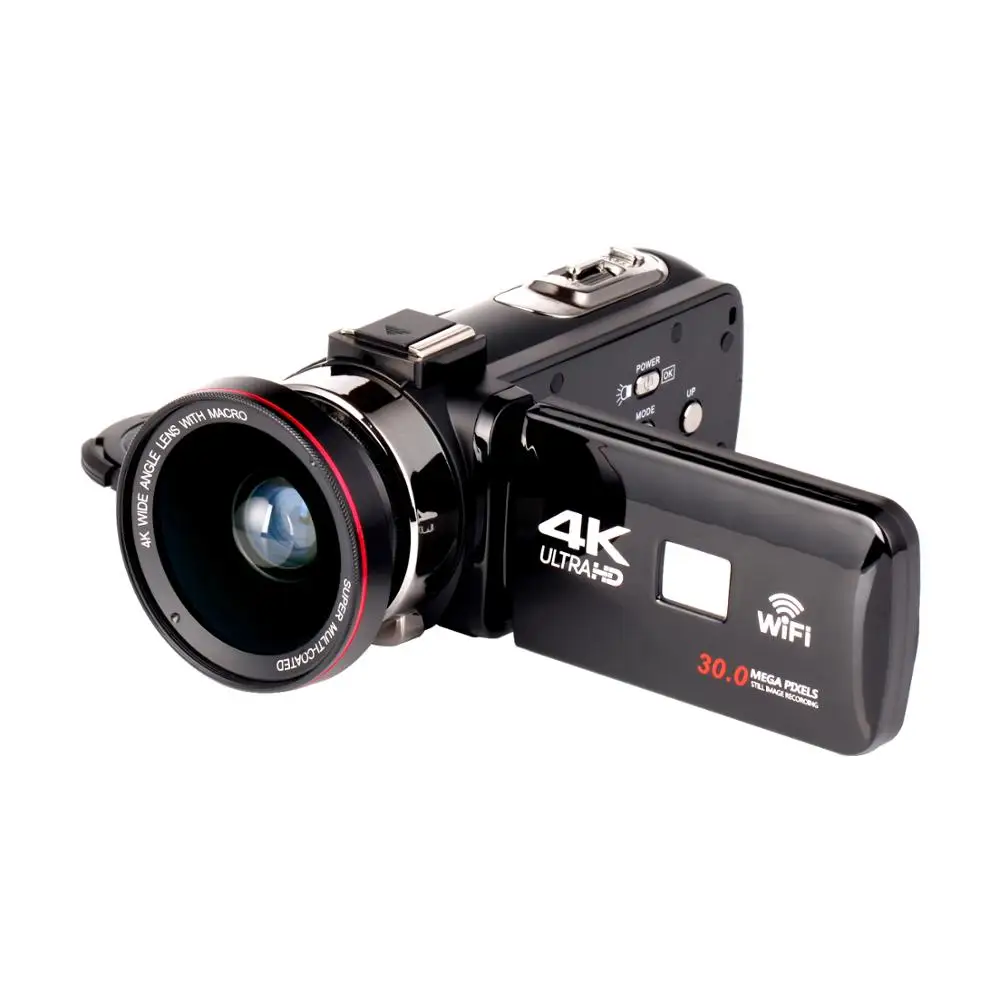 

High Quality HD camcorder 4K IPS 3.0 screen professional camera WIFI and IR Night Vision Camcorder, Black