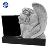 China shanxi black granite angel tombstone child design headstone