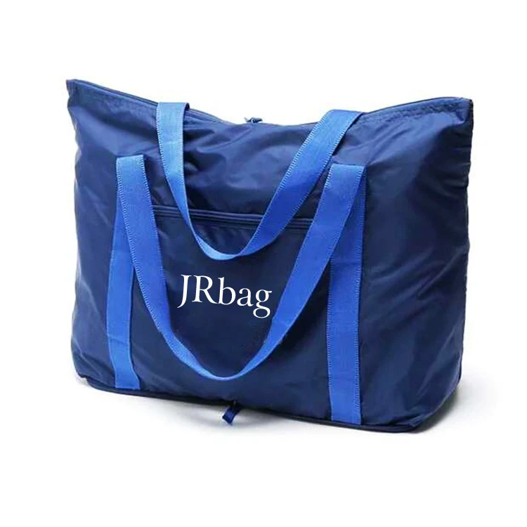 Nylon Polyester Folding Luggage Travel Bags Factory Design Large Capacity Waterproof Blue or Customized Reusable and Portable