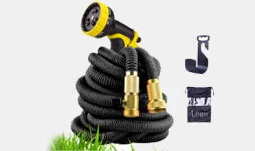 Expandable Flexible Garden Hose Pipe Liwiner 50Ft Water With Brass Gun Bag Black 