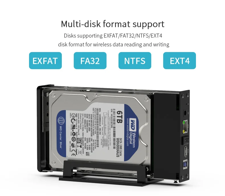 Hdd Docking Station Nas 3.5" Usb 3.0 Black Sata Nas Intelligent Network Storage Sever Hard Drive