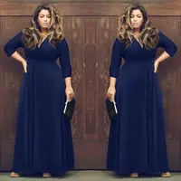 

F20096A Hot sale plus size women clothing evening dress for fat women maxi dresses