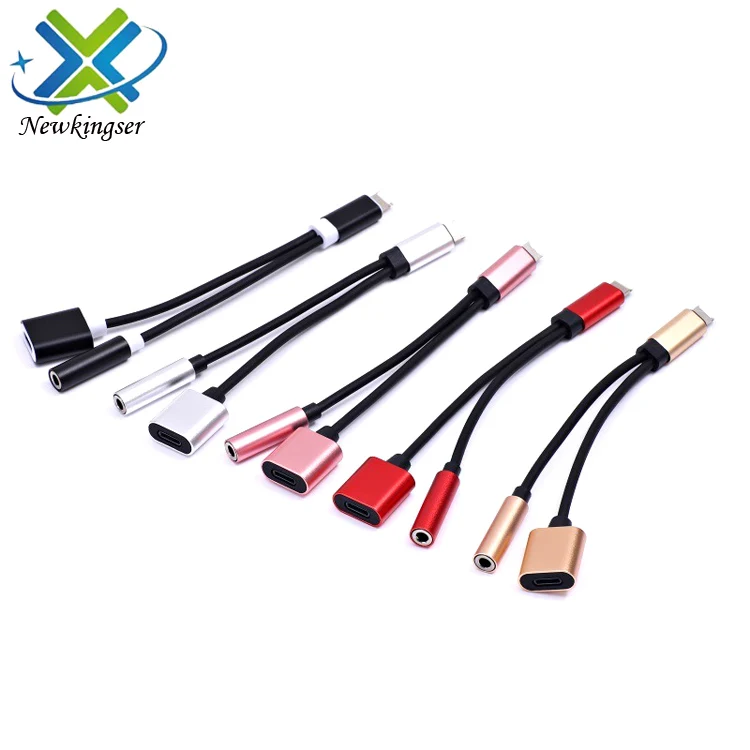 

New IOS12 2 in 1 Aux Jack Music Charging Audio Adapter Cable For iPhone 7 8 X