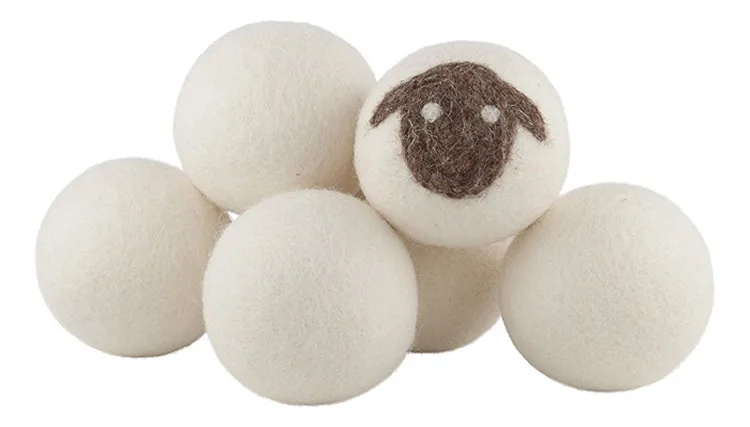 
handmade 6 pack laundry organic 100% New Zealand wool dryer balls with cotton bag 