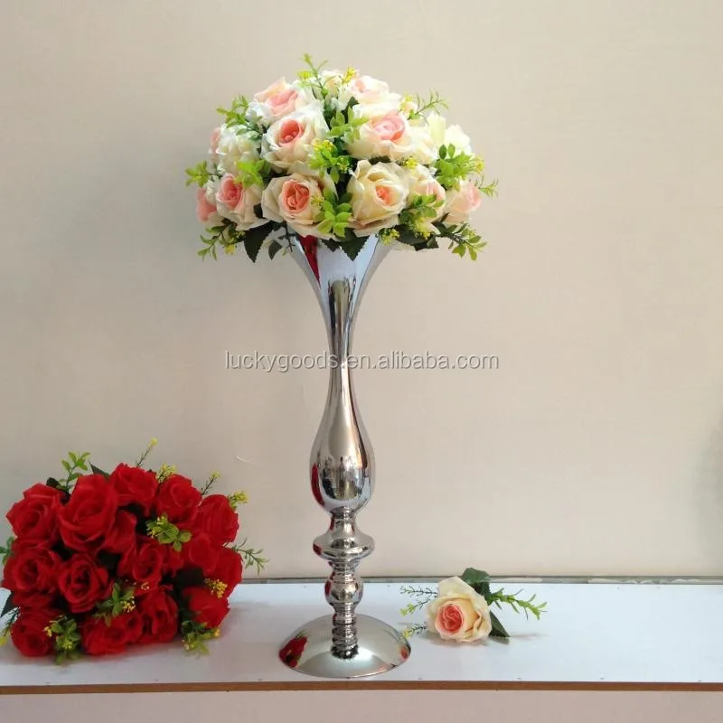 Ldj989 Modern Silver Wedding Flower Stand Centerpiece Main Table