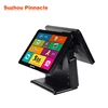 Full Flat 15 inch white color double touch screen point of sale with pos software