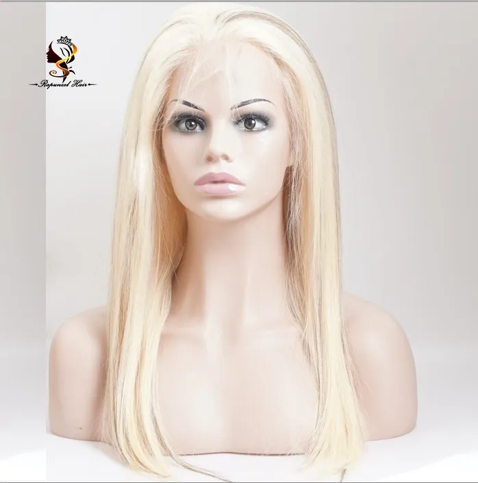 

New products No tangle no shedding highlight #4/613 blonde human hair full lace wig