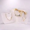 white paper bag with handles custom made logo