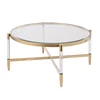 HaoRui Factory Customized Acrylic Round Coffee Table Small Flat Transparent Wafer Foot Tea Table Countertop