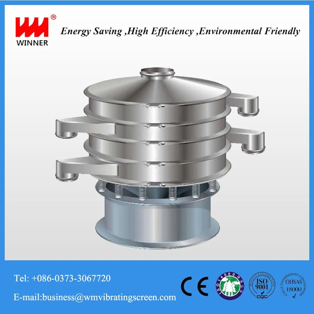 Xinxiang 50-120mesh rotary screen seprator/wheat flour vibrating screen with 1-5 sieve deck and precise sieve