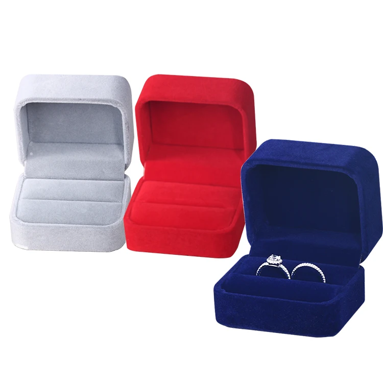 

Luxury velvet ring box for couple ring, Black;red;beige;pink;jujube red;dark blue;grey;blue