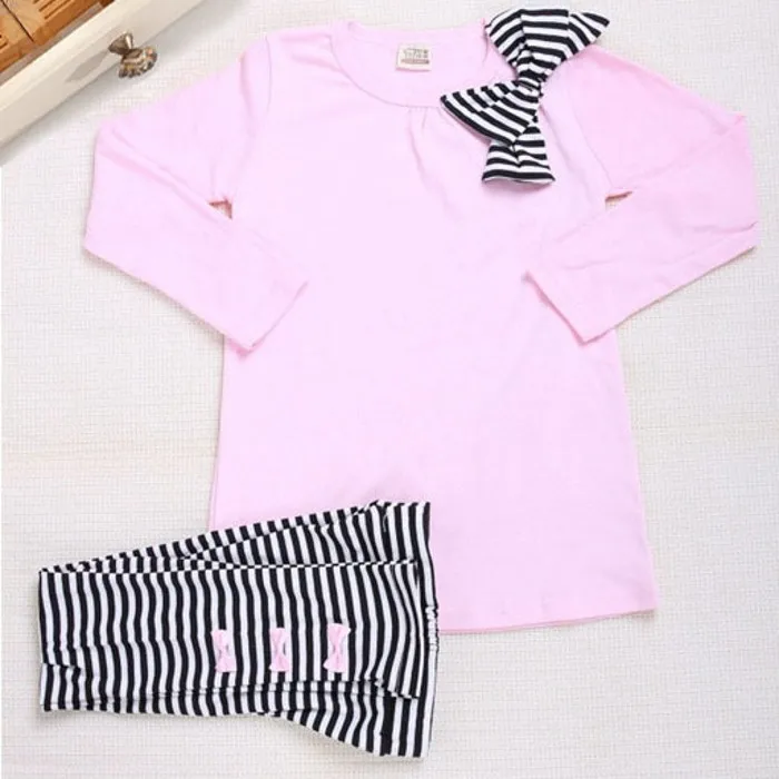 

Baby Kids Clothes Girls Sets Cotton Casual Children Clothing Set Long Sleeve Tops Striped Pants Roupas Infantis Menina Y10932