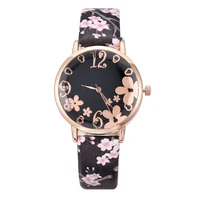 

WJ-7877 Beautiful Flower Leather Band Creative Latest Woman Watch Best Selling Match Color Stylish Charming Ladies Watches