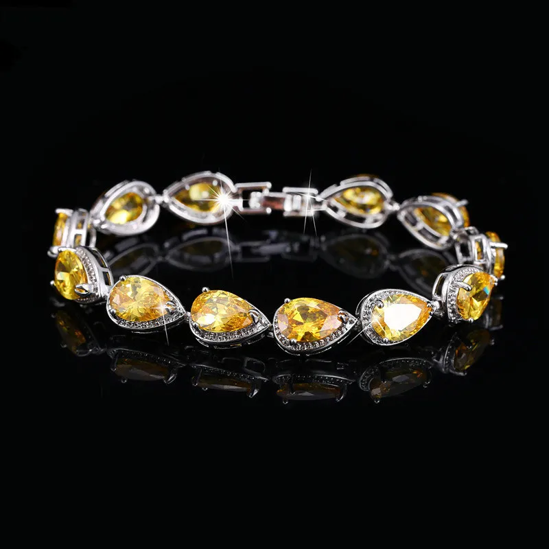 

New Women Heart Cubic Zirconia CZ Stone Charm Bracelet, Picture