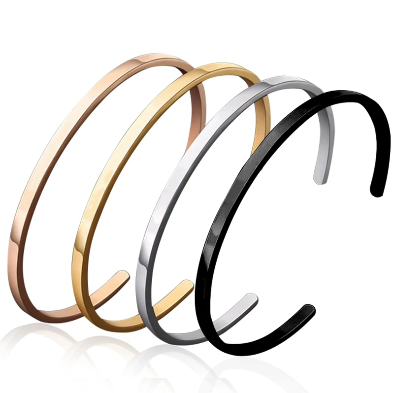 

316L Stainless Steel Engraved Womens Cuff Bracelet Provide Custom Brand Wholesale ODM CCWJ00018