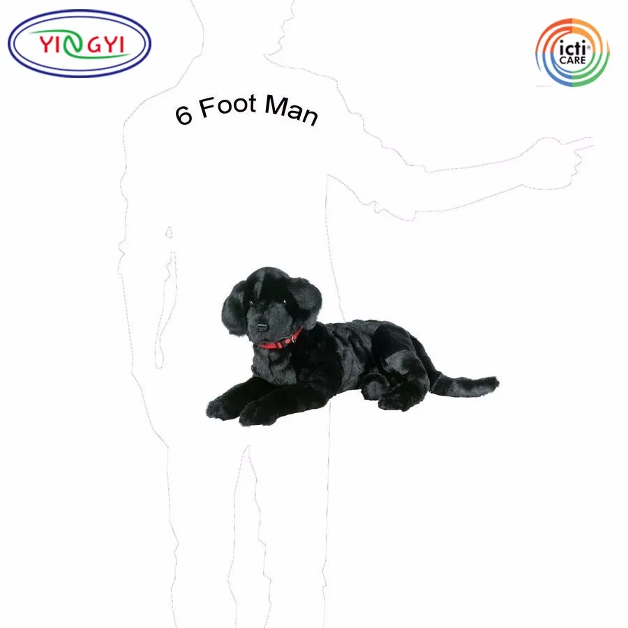 D810 Large Plush Realistic Stuffed Animal Dog Pillow Toy Black Hug Plush Big Head Dog Toy Buy