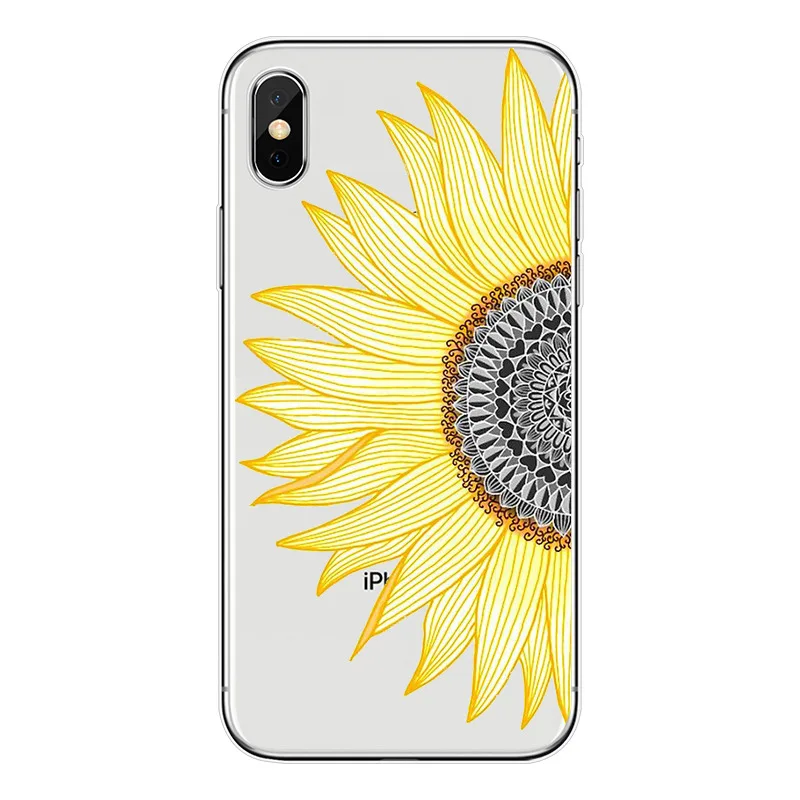 

Stylish UV Printing Sunflower Floral TPU Phone Case For iPhone XS MAX XR