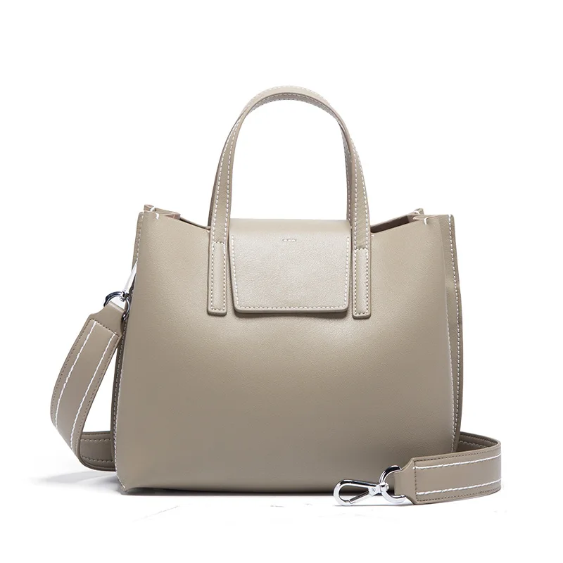 

Wholesale 2021 New Arrival Big Shoulder Bag With Long Strip Fashion Genuine Leather Bag Waterproof Women Handbag