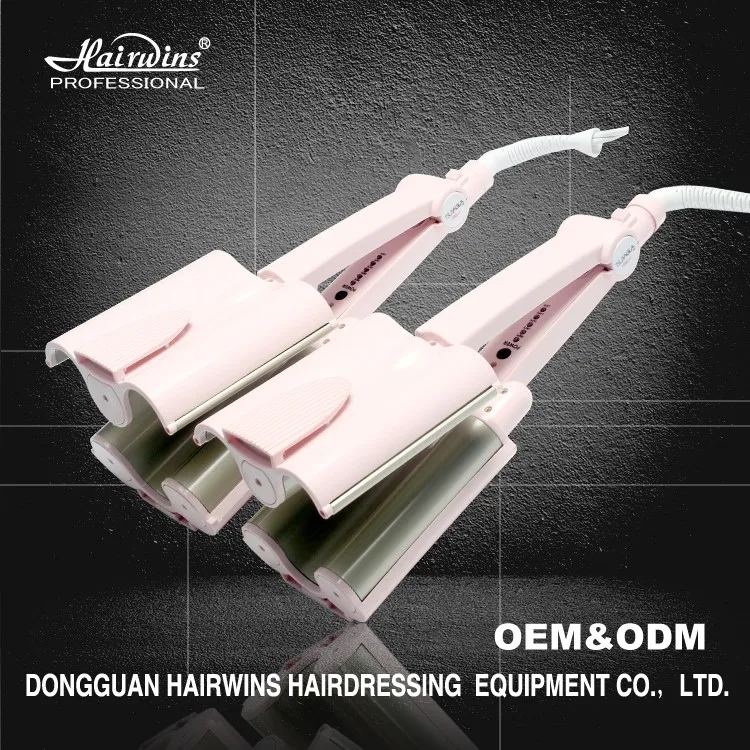 
Private label large wave pink ceramic magic hair curler egg tongs electric curling iron professional salon equipment 