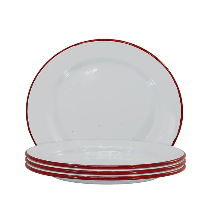 Wholesale Custom Enamel Metal Round Enamelware Camping Dish Dishes