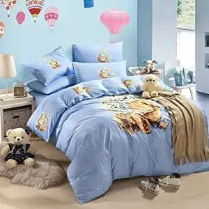 Lovely Puppy Blue Bedding Duvet Cover Set Cartoon Bedding Kids Bedding Girls Bedding Teen Bedding Gift Idea, Full Size
