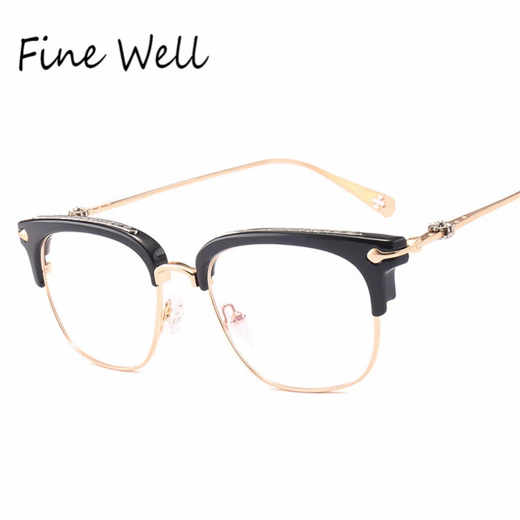 

Vintage Style Gold Half Optical Frame China Eyeglasses 2019