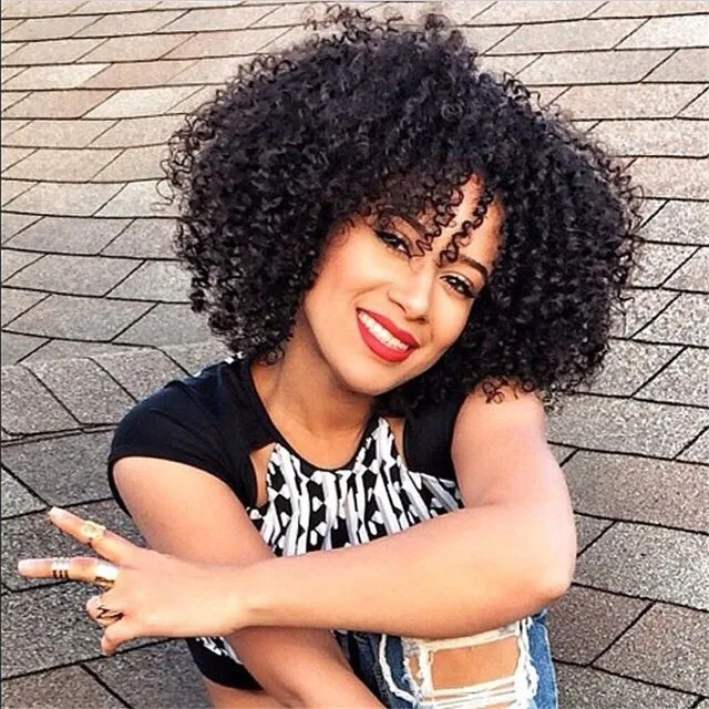 

African hair 8 inch Full Lace bob Human Hair Wigs kinky curly Cheap lace Front Wig with baby hair