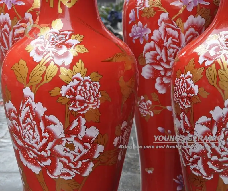 Surichinmoi mezelf dronken 1 Meter,1.2m,1.3m,1.4 M Large Red Ceramic Porcelain Red Vase - Buy Red Vase,Large  Ceramic Flower Vases,Antique Ceramic Vases Product on Alibaba.com