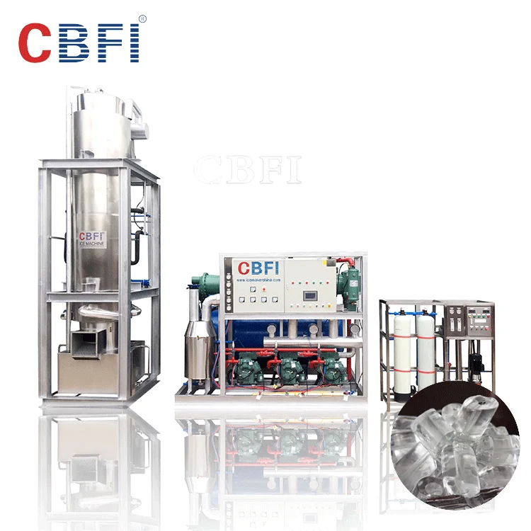 30 Tons Freon System Ice Tube Machine Popular Ice Crystal With Water