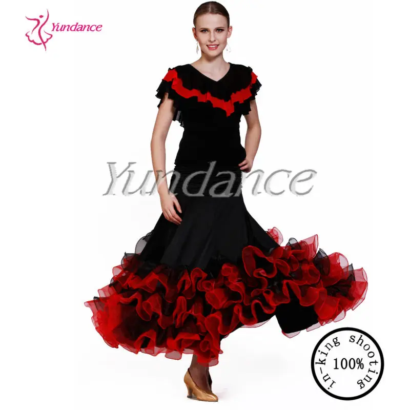 Verwonderend Rood En Zwart Flamenco Jurk Spaanse Puffy Rok Ab033ab - Buy GX-69