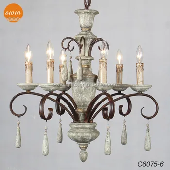 New Design French Vintage Wood Chandelier 6 Lights Retro Iron New Design French Vintage Wood Chandelier 6 Lights Retro Iron American Country Style Pendant Light
