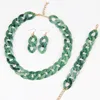 Fashion Punk Big Acrylic Chain Women Statement Necklace bracelet set Wholesale Jewelry