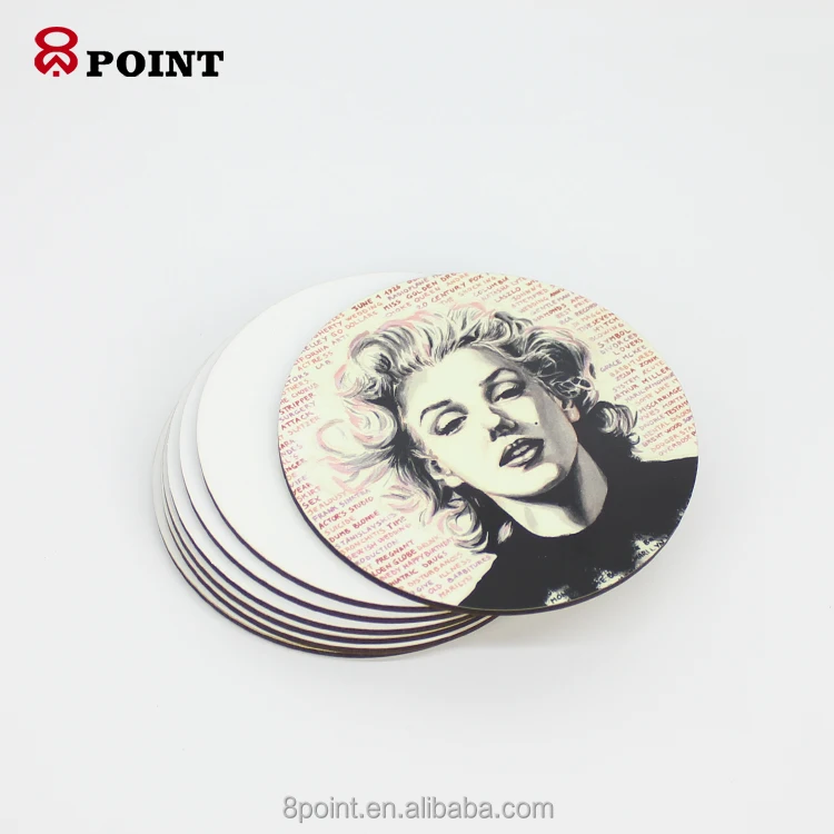 

3mm hardboard bare coaster for sublimation round bulk wood coasters 90mm, Gloss white or matt white