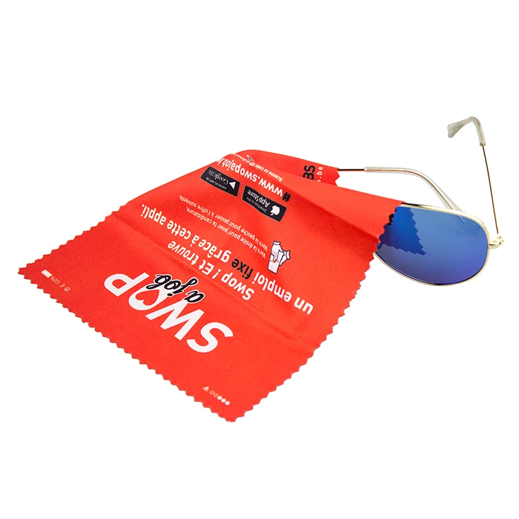 Custom Printed Microfiber Cleaning Cloth For Glasses Eyewear Microfibre
