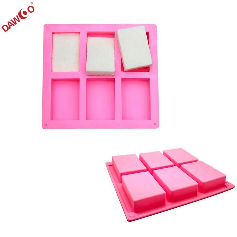 

6 Cavity 100g Handmade Rectangle silicone soap mold for homemade