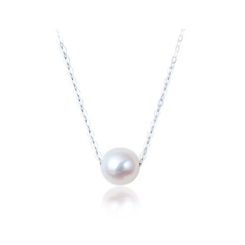 

Fashion sterling silver chain baroque pearl necklace women