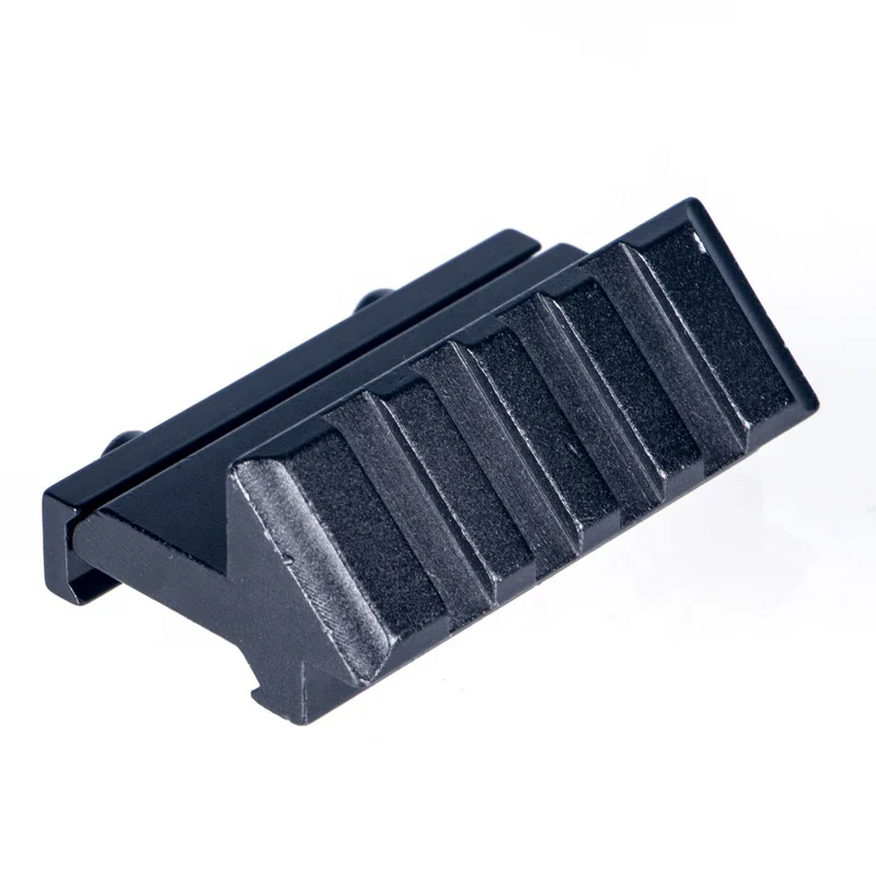 

Tactical 4 Slot One Side 45 Degree Angle Offset 20mm Rail Mount for Weaverer Picatinny Rail Accessory Laser Dot Sight Rail, Matte black