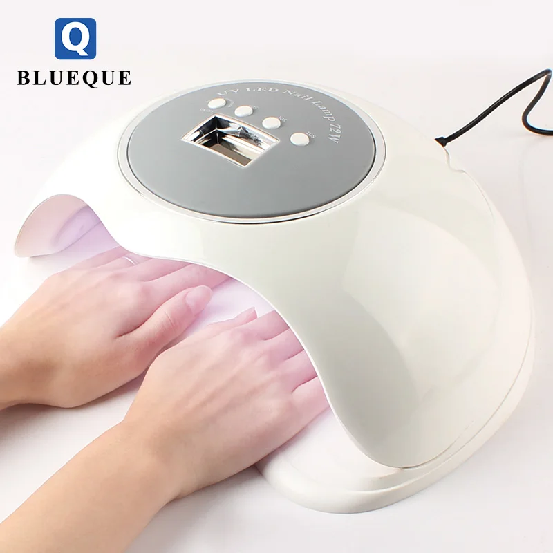 

BLUEQUE Two Handed 72w Cordless nail dryer machine Led uv nail lamp, White